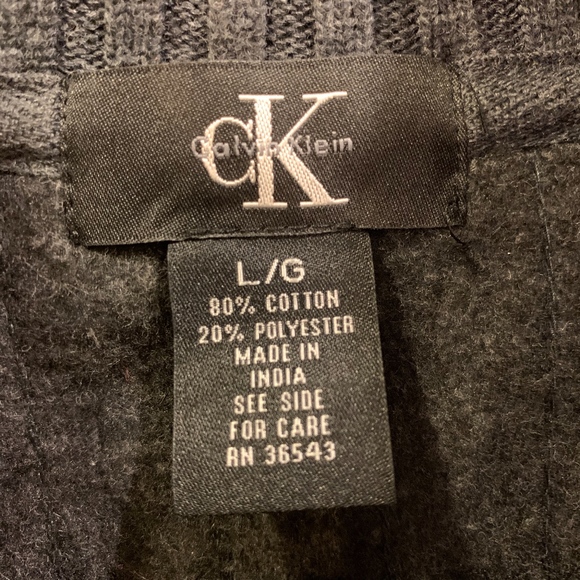 CK Men's Zip Up Sweater with Pockets Large - Picture 4 of 8